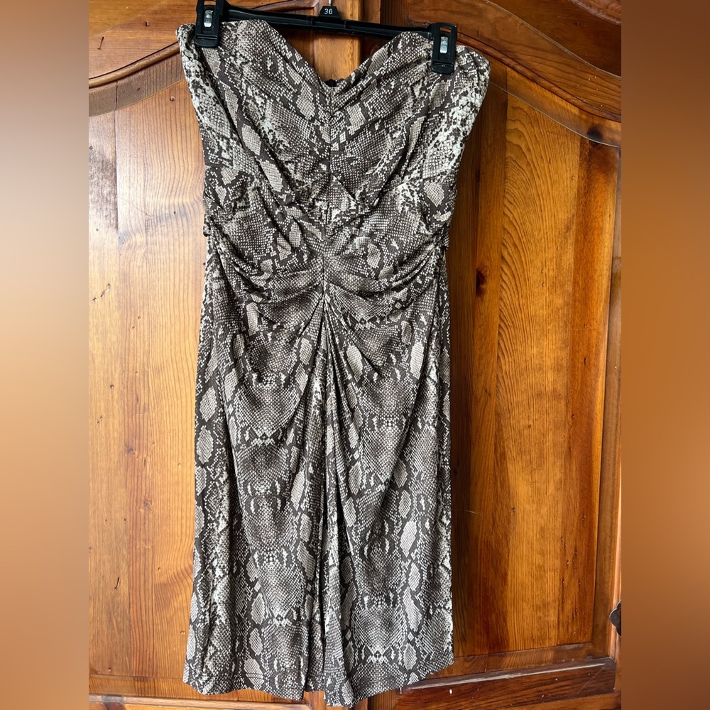 Michael Kors Strapless Snake Print Dress -